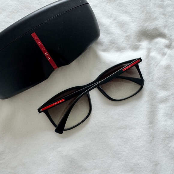 Prada Black Rectangular Sunglasses - Picture 6 of 8